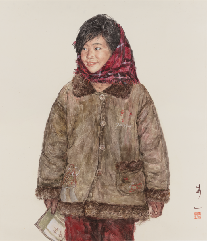 《山区女学童》97cmx90cm  2010年  纸本设色.png